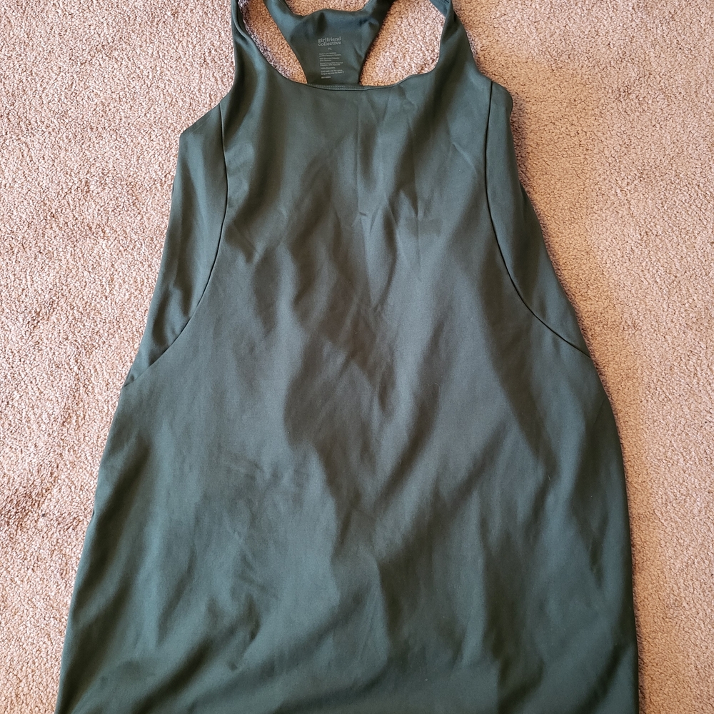 Girlfriend Collective Green Backless Sleeveless Dress